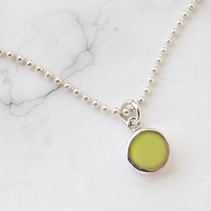 Far Fetched Lime Enamel & Sterling Silver Necklace